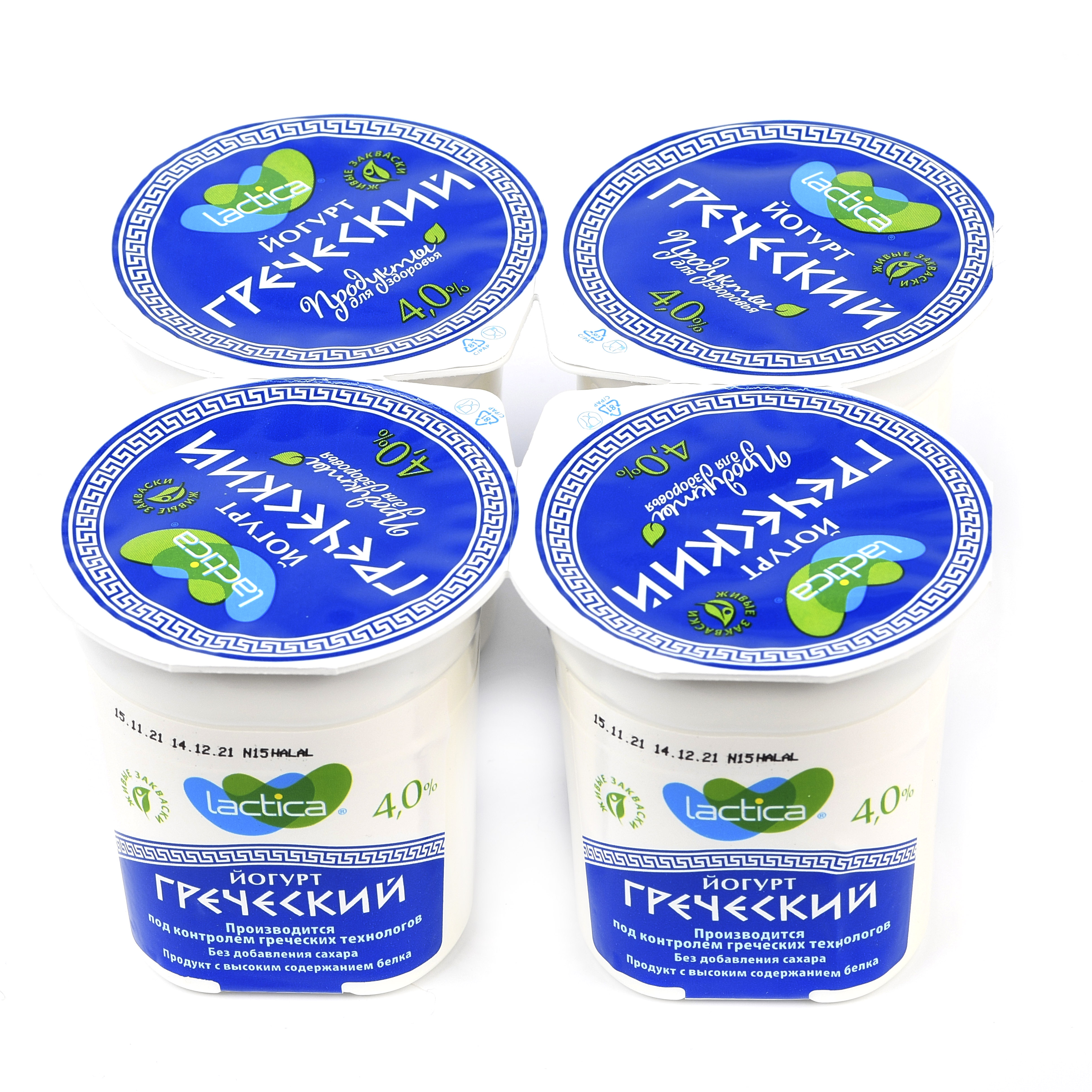 Йогурт Греческий термостатный 4% упаковка 4 шт - 480 г