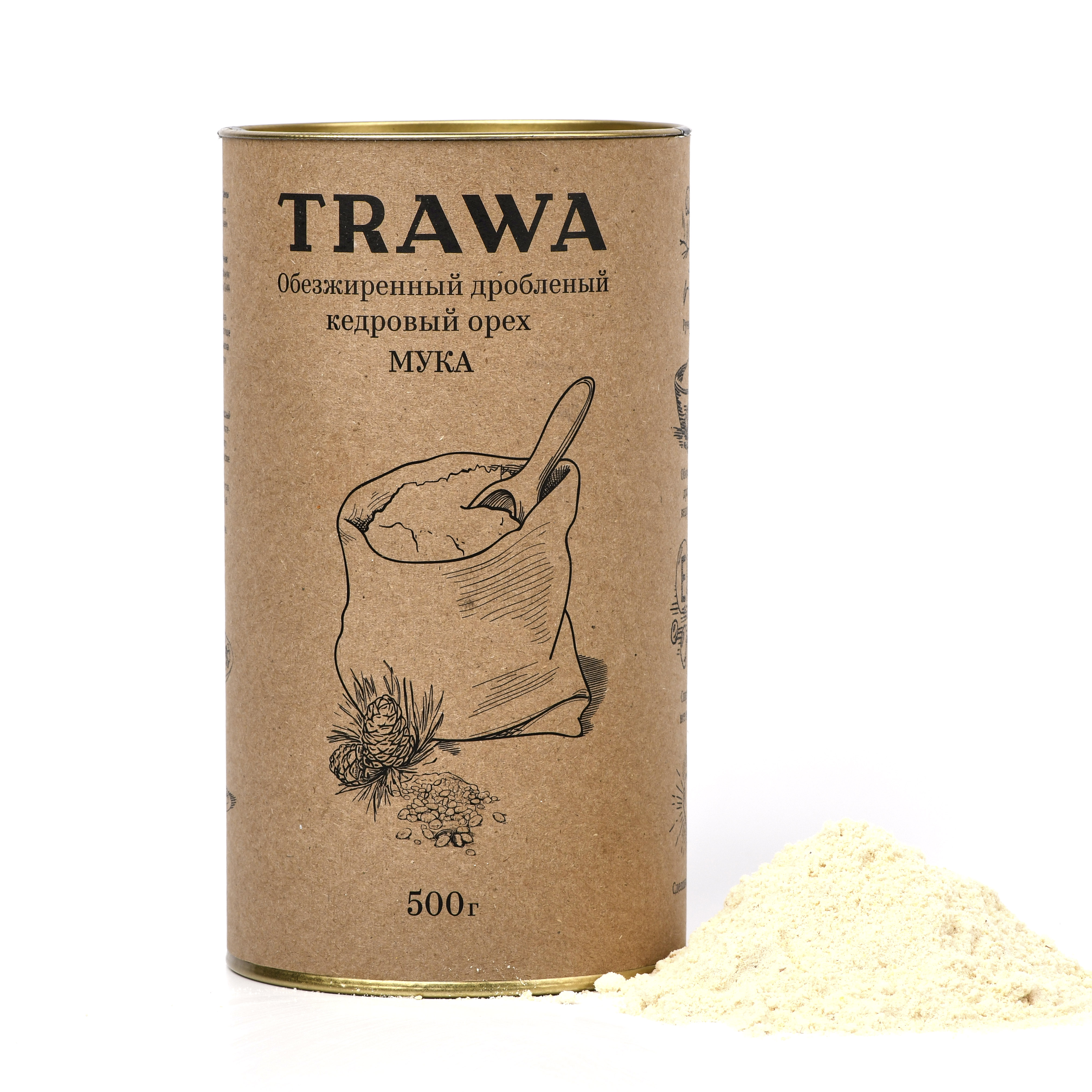 Обезжиренный и дробленый кедровых орех, Trawa - 500 г