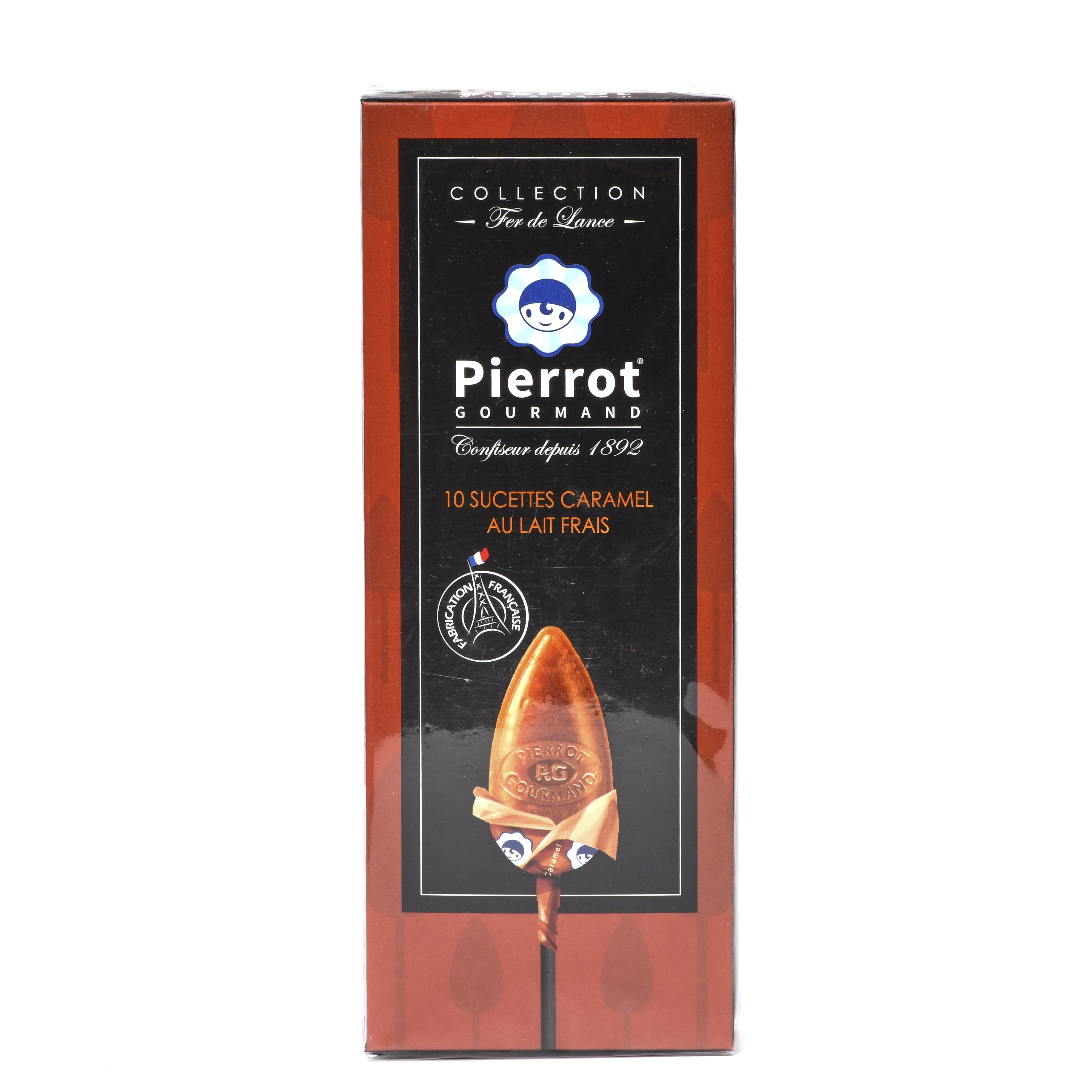 Леденцы на палочке со вкусом карамели, Pierrot Gourmand - 10 шт
