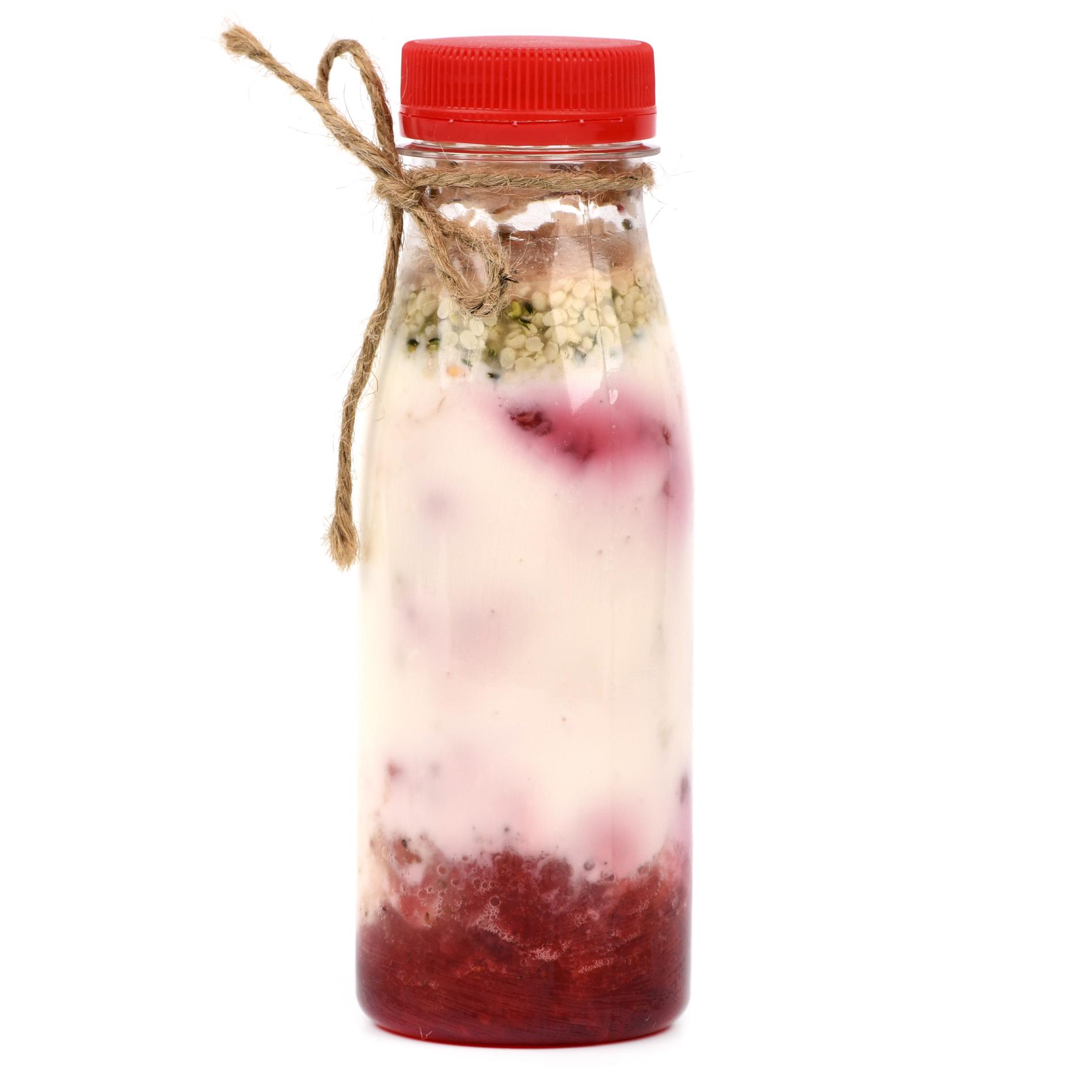 Йогурт с семенами конопли, малиной и клубникой 220г от Анны Смирновой