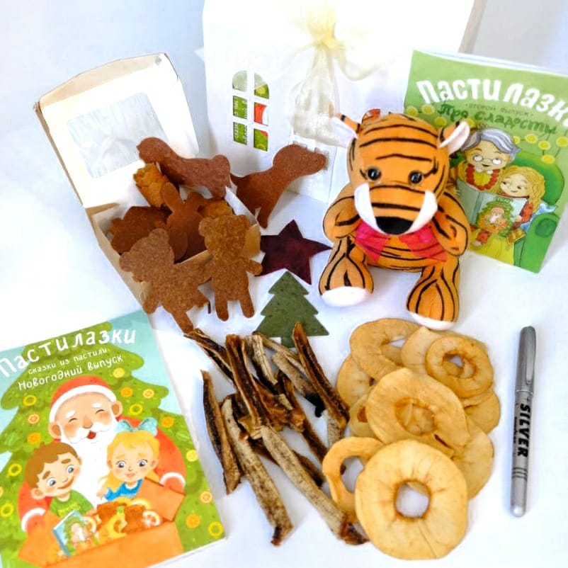 Подарок -домик с полезными сладостями, книгами и тигрёнком Ecomarket.ru