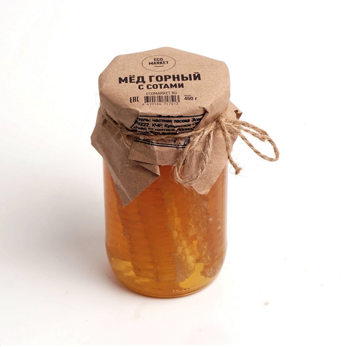 Мед из альпийского разнотравья с сотами купить с доставкой на дом по ...
