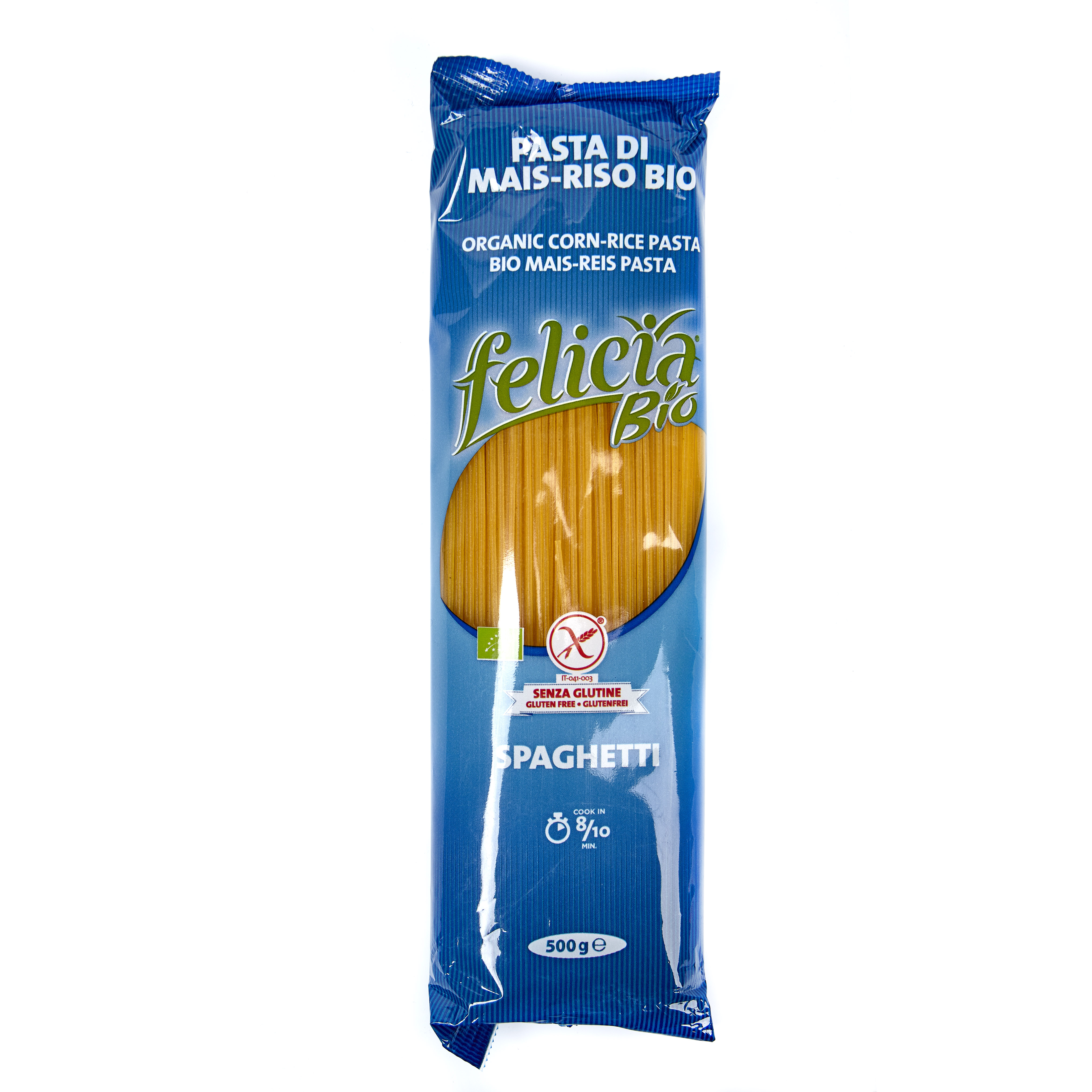 Макаронные изделия Спагетти из кукурузно-рисовой муки без глютена БИО, Felicia ~ 500 г.