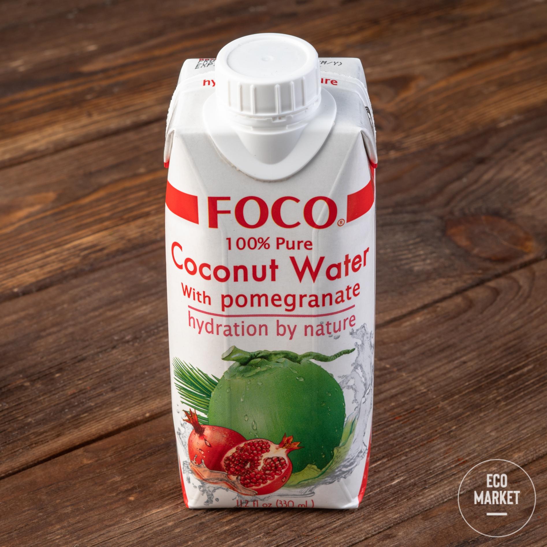Кокосовая вода с соком граната, FOCO - 330 мл
