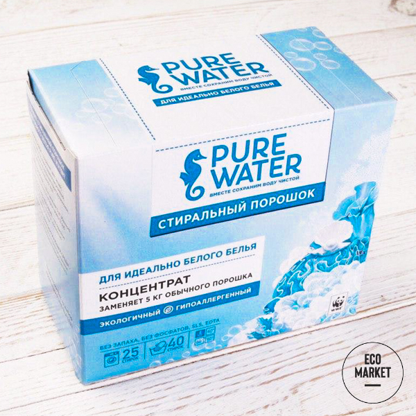 Стиральный порошок для белого белья Pure Water купить с доставкой на дом поцене 667 рублей в интернет-магазине
