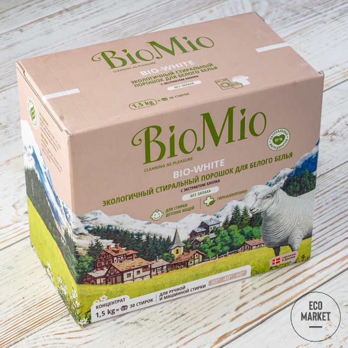 Стиральный порошок для белого белья, Bio Mio купить с доставкой на дом поцене 835 рублей в интернет-магазине