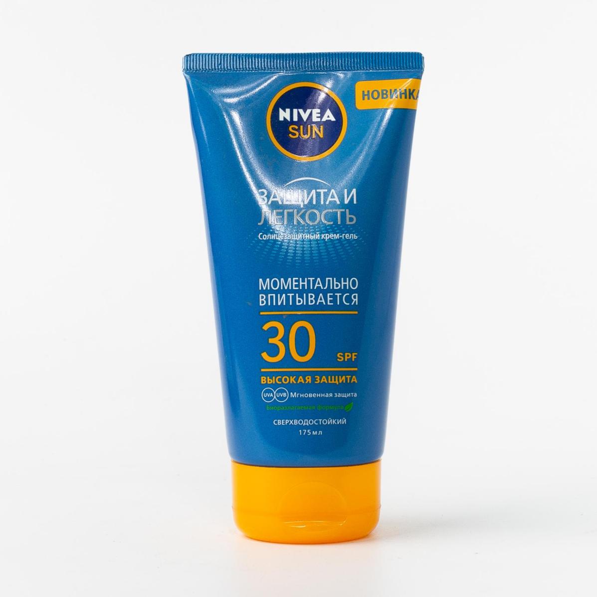 

Солнцезащитный крем-гель Защита и лекгость SFP30, Nivea - 175 мл
