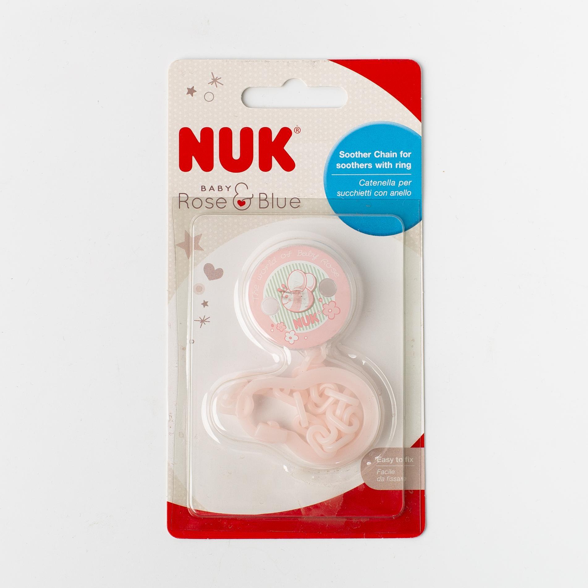 

Клипса для пустышки с цепочкой Baby rose NUK