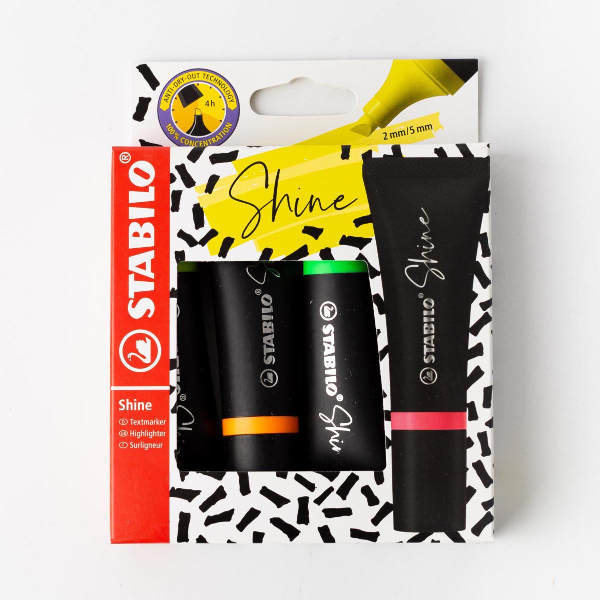

Текстовыделитель Stabilio Shine 4 цвета ~ 4 шт.