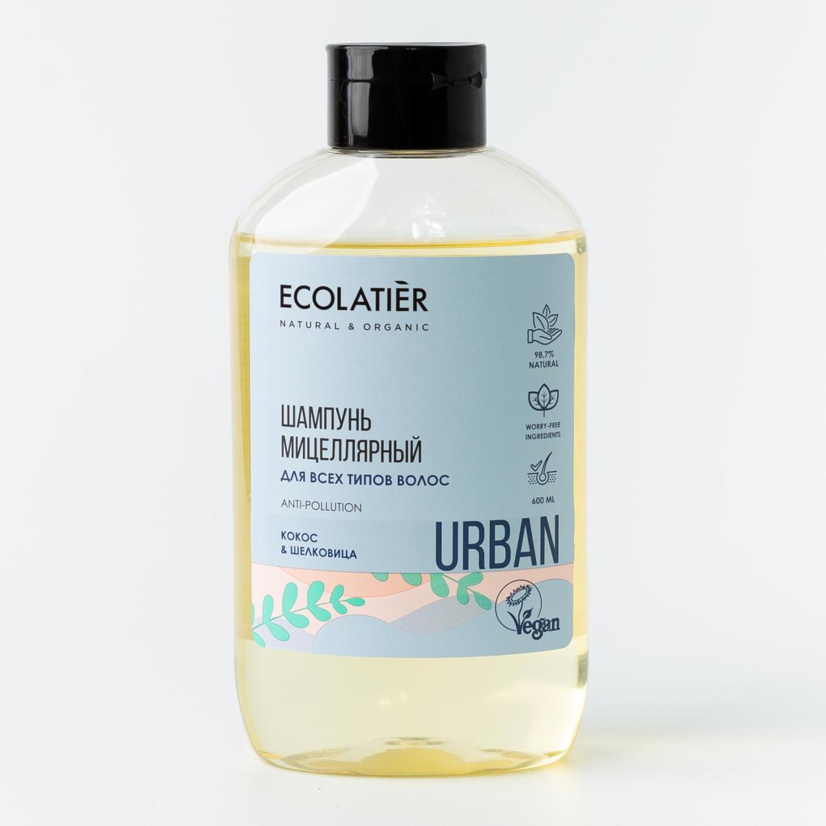 

Шампунь мицеллярный для всех типов волос Urban Кокос & шелковица Ecolaiter- 600мл