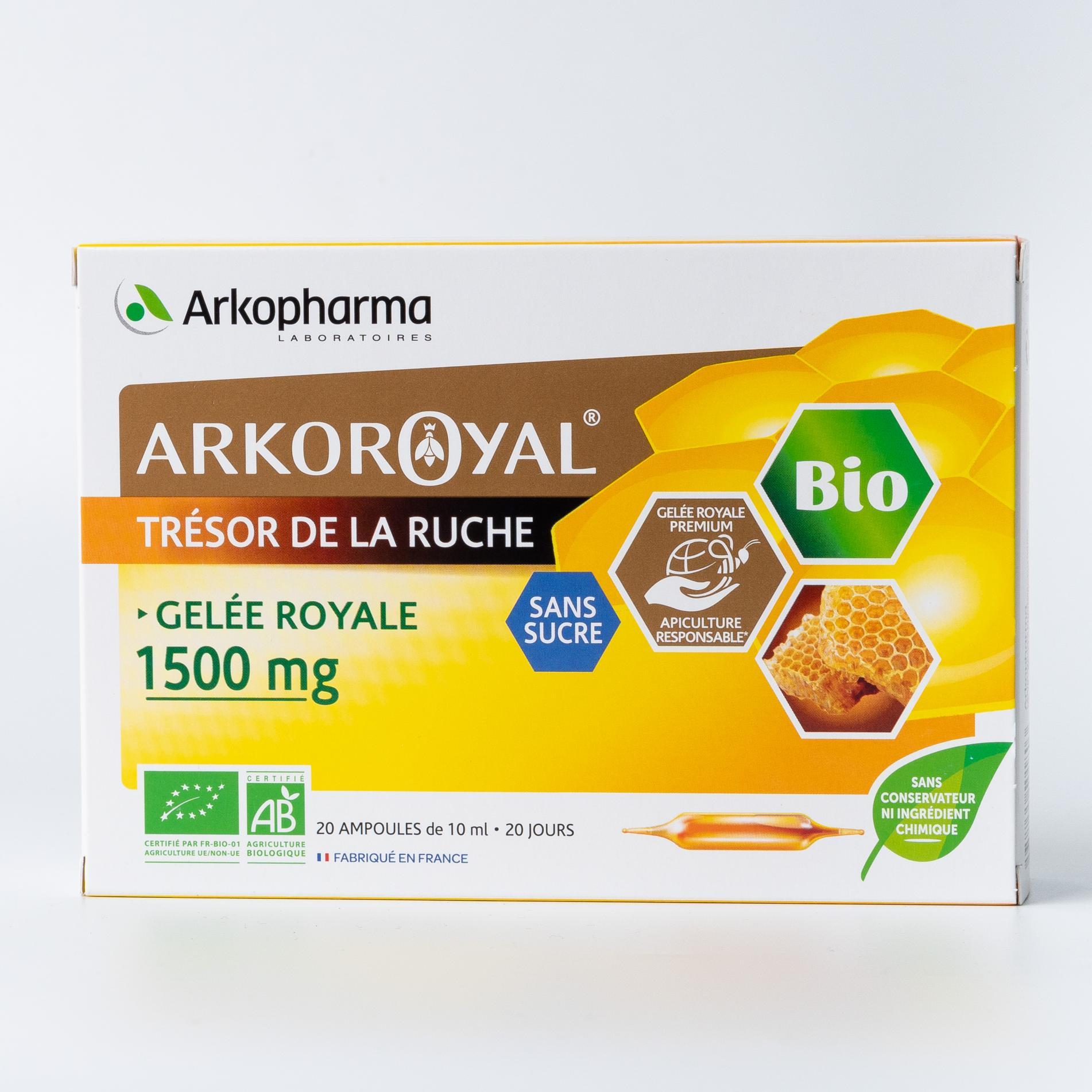 

Аркоруаяль Желе Руаяль Arkopharma Маточное молочко 1500 мг 10 мл ампулы - 20 шт, Франция