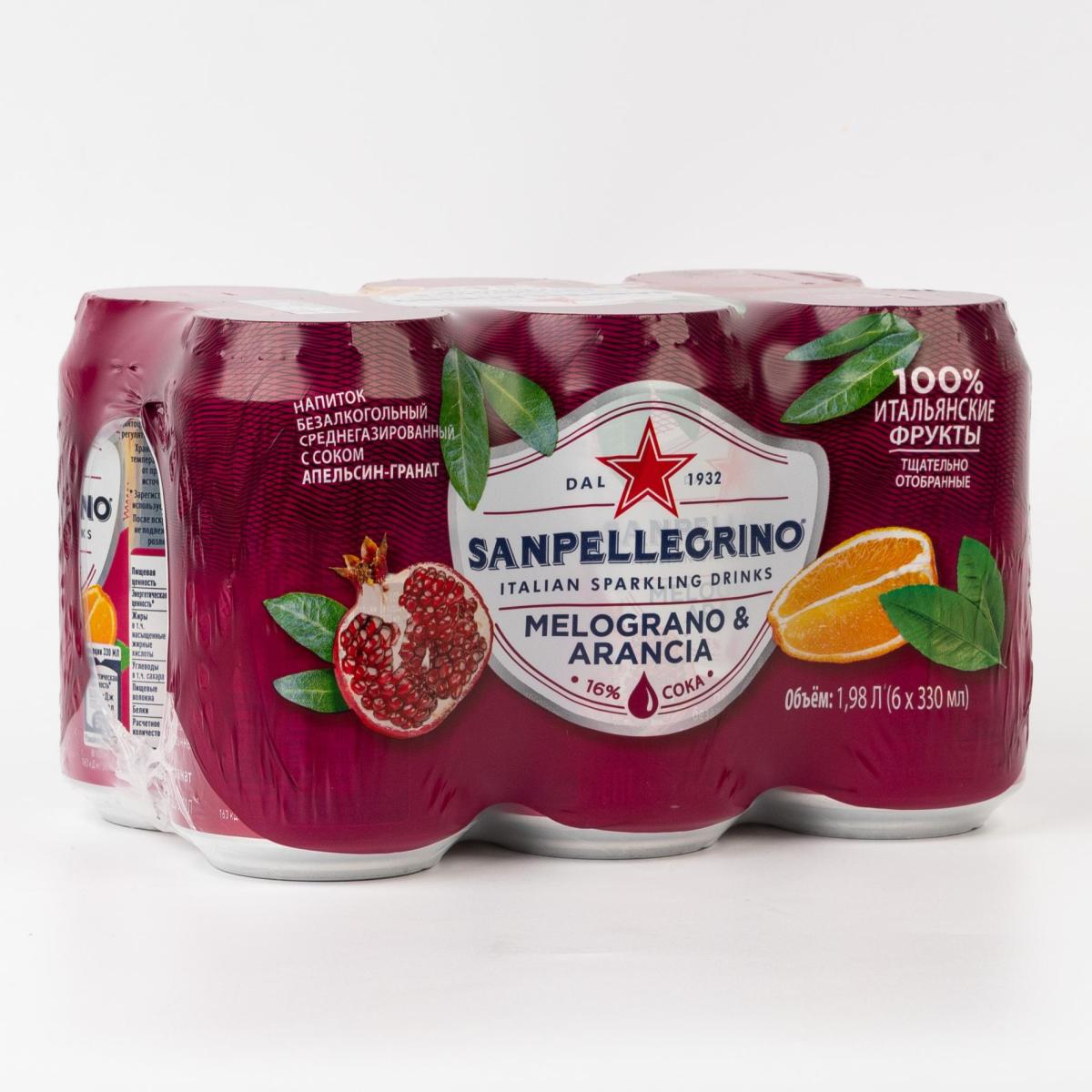 

Напиток S. Pellegrino Гранат Апельсин газированный - 330 мл х 6 шт